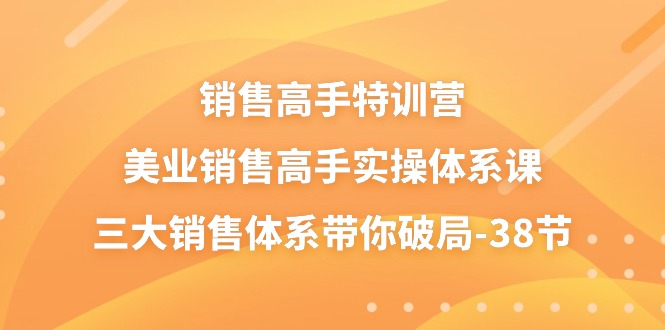 (10939期)销售-高手特训营,美业-销售高手实操体系课,三大销售体系带你破局-38节
