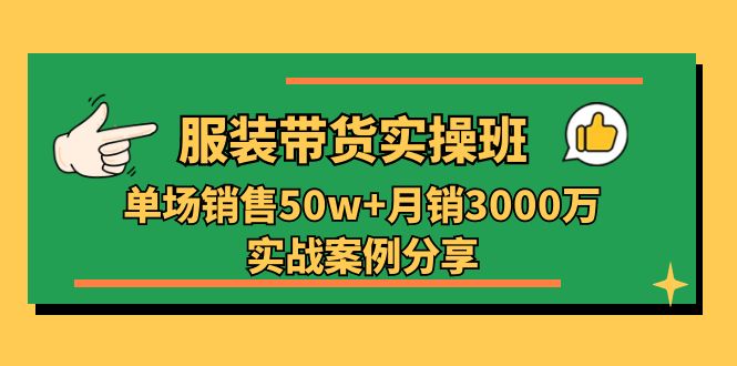 (11071期)服装带货实操培训班:单场销售50w+月销3000万实战案例分享(27节)