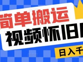简单搬运,视频号怀旧风景玩法,视频收益月超万