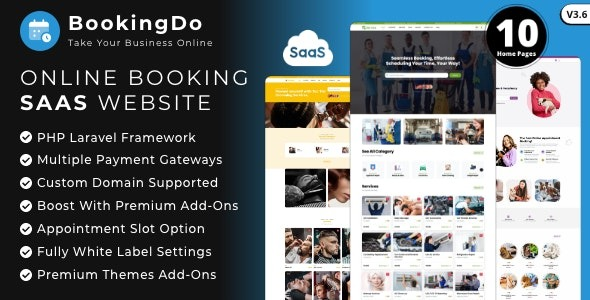 BookingDo SaaS v3.6 -多业务预约安排服务预订网站生成器