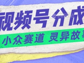 视频号分成掘金小众赛道 灵异故事,普通人都能做得好的副业