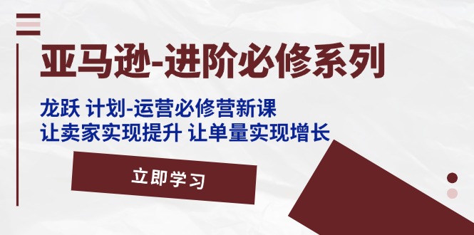 (11623期)亚马逊-进阶必修系列,龙跃 计划-运营必修营新课,让卖家实现提升 让单…