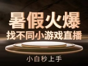 暑假火爆找不同小游戏直播间,小白秒上手【揭秘】