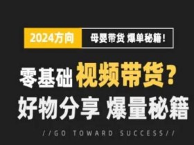 短视频母婴赛道实操流量训练营,零基础视频带货,好物分享,爆量秘籍