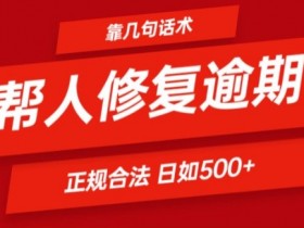 靠一套话术帮人解决逾期日入500+ 看一遍就会(正规合法)【揭秘】