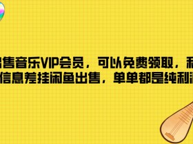出售音乐VIP会员,可以免费领取,利用信息差挂闲鱼出售,单单都是纯利润