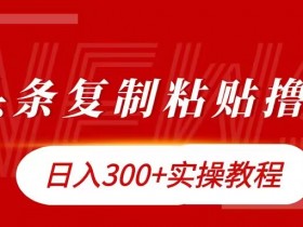 今日头条复制粘贴撸金,日入3张实操教程