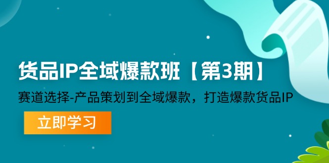 (12078期)货品-IP全域爆款班【第3期】赛道选择-产品策划到全域爆款,打造爆款货品IP