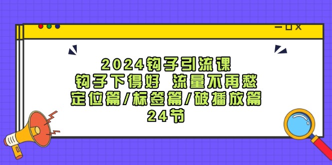 (12097期)2024钩子·引流课:钩子下得好 流量不再愁,定位篇/标签篇/破播放篇/24节