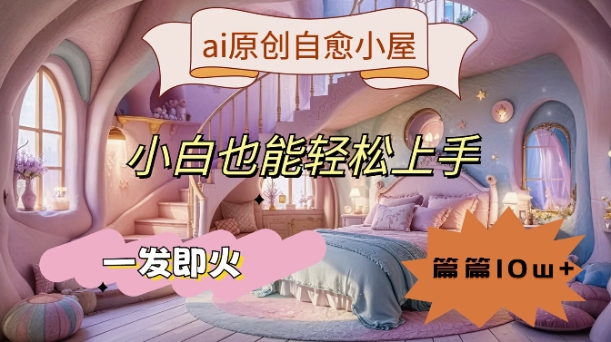 ai原创治愈小屋,小白也能轻松上手,一发即火,篇篇10w+【揭秘】