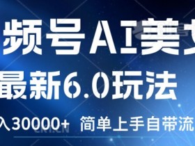 视频号AI美女最新6.0玩法,简单上手自带流量,月入3w【揭秘】