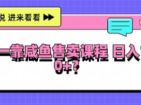 大一在学校靠咸鱼挂售课程,日入100+