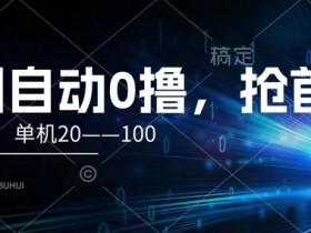 趣测自动0撸,简单无脑,单机20–100