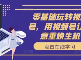 零基础玩转视频号,用视频号让生意重焕生机