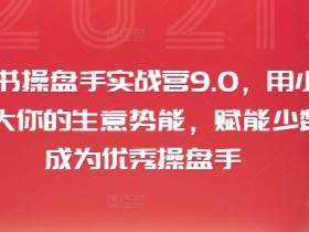 小红书操盘手实战营9.0,用小红书放大你的生意势能,赋能少数人成为优秀操盘手