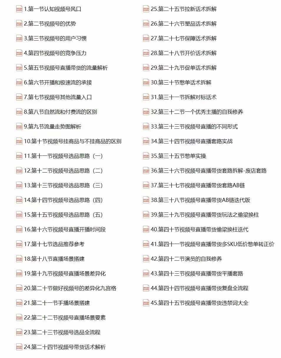 (12796期)视频号直播带货教程:选品思路与话术拆解/掌握多种带货套路/提升直播效果