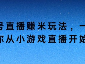 蝴蝶号直播赚米玩法,一个视频带你从小游戏直播开始搞钱