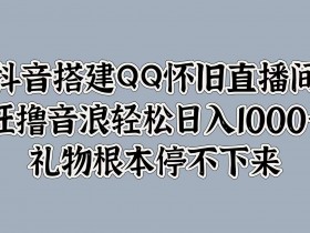 抖音搭建QQ怀旧直播间,狂撸音浪轻松日入1k+礼物根本停不下来