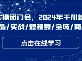 千川实操闭门会,2024年干川新打法,爆品/实战/短视频/全域/商品卡