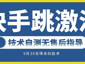 快手账号跳激活技术,技术自测