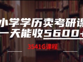 小学学历卖考研课程,一天收5600(附3541G考研合集)