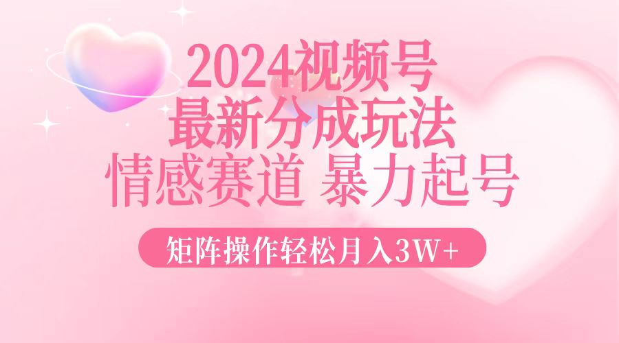 (12922期)2024新视频号分为游戏玩法,情绪跑道,暴力行为养号,引流矩阵实际操作轻轻松松月入3W