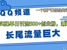 QQ频道靠长尾流量每日引流创业粉500+,实操月变现5K+