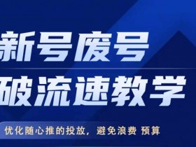 新号废号破流速教学,优化随心推的投放,避免浪费预算