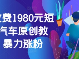 外面收费1980元短视频汽车原创教学,暴力涨粉