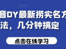 抖音DY最新捞实名方法,几分钟搞定