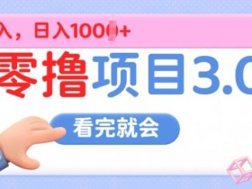 零撸项目3.0,多种收益方式单日收益几张