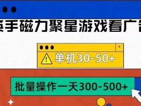 筷手磁力聚星4.0实操玩法,单机30-50+可批量放大【揭秘】