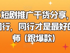 推文短剧推广干货分享, 研究同行,同行才是最好的老师 (跟爆款)
