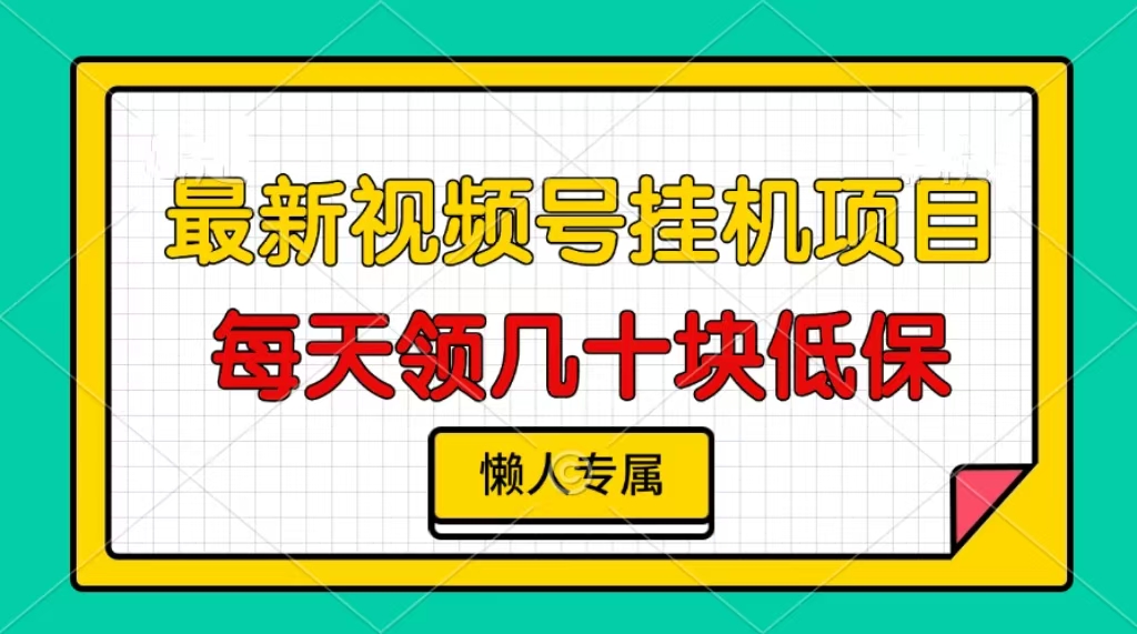 (13452期)视频号挂机项目,每天几十块低保,懒人专属