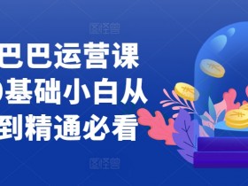 阿里巴巴运营课程,0基础小白从入门到精通必看