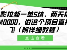 电影拉新一单5块,两天搞了近1个W,做这个项目直接起飞(附详细教程)【揭秘】