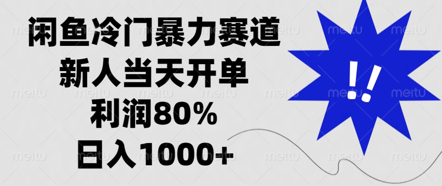 (13660期)闲鱼冷门暴力赛道,新人当天开单,利润80%,日入1000+