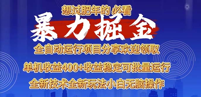 (13675期)2025暴力掘金项目,想过肥年必看!