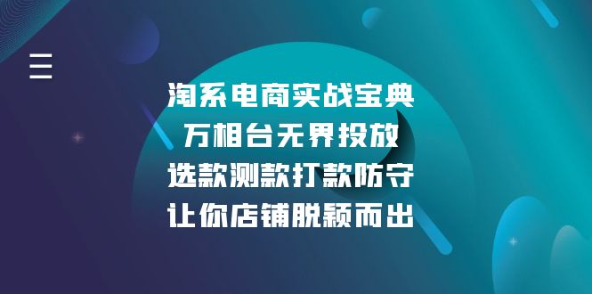 (13701期)淘系电商实战宝典:万相台无界投放,选款测款打款防守,让你店铺脱颖而出
