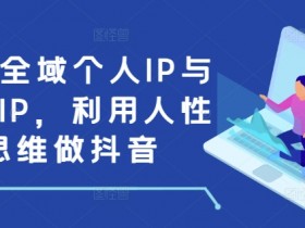 打造全域个人IP与商业IP,利用人性思维做抖音