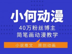 小何动漫简笔画动漫教学,40万粉丝博主课程,可做伙伴计划、分成计划、接广告等