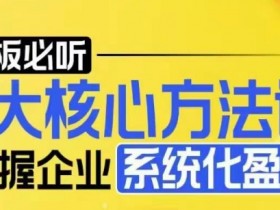 【老板必听】5大核心方法论,掌握企业系统化盈利密码