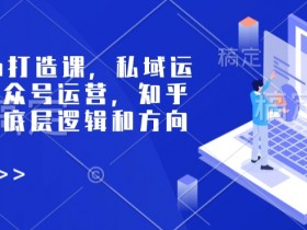 个人ip打造课,私域运营,公众号运营,知乎运营,底层逻辑和方向定位等
