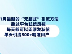 1月最新的无脑式引流方法,跳过平台私信风控,每天都可以无限发私信,单天引流500+精准用户