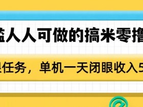 0门槛人人可做的搞米零撸项目,无限任务,单机一天闭眼收入50+