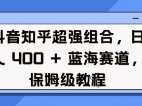 抖音知乎超强组合,日入4张, 蓝海赛道,保姆级教程