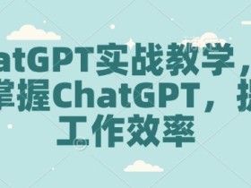 ChatGPT实战教学,快速掌握ChatGPT,提高工作效率