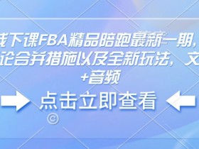 亚马逊线下课FBA精品陪跑最新一期,亚马逊严抓评论合并措施以及全新玩法,文档资料+音频