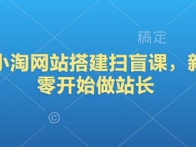 2025小淘网站搭建扫盲课,新手从零开始做站长
