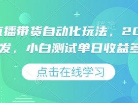 视频号直播带货自动化玩法,2025独家首发,小白测试单日收益多张【揭秘】